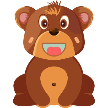 Tatlı bir çizgi film ayısının vektör çizimi