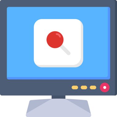 bilgisayar izleme simgesi, vektör illüstrasyonu