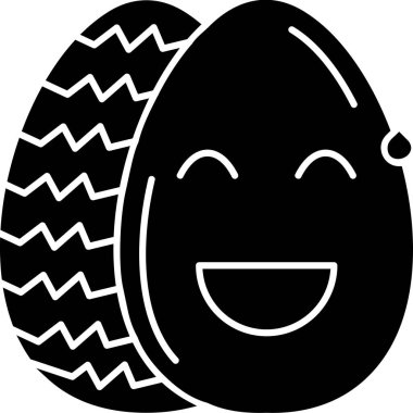 Mutlu yüz yumurta ikonu, basit vektör çizimi