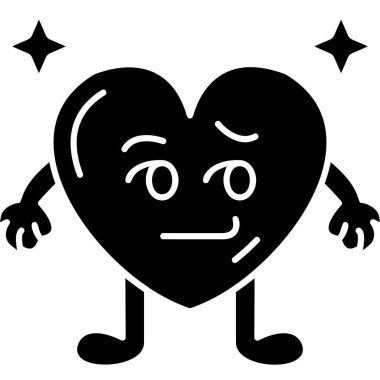 İki eli olan siyah beyaz bir kalp.