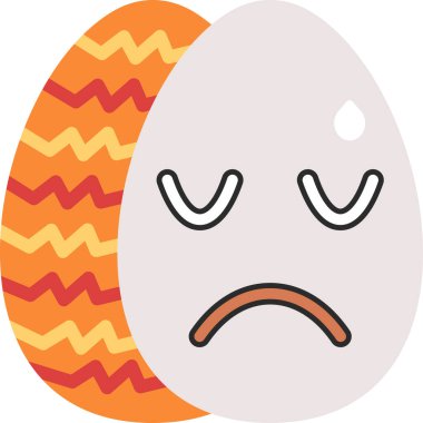 üzgün yumurta, illüstrasyon, vektör, beyaz arka planda.