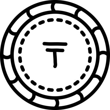 Para birimi simgesi renk ana hatları vektörü