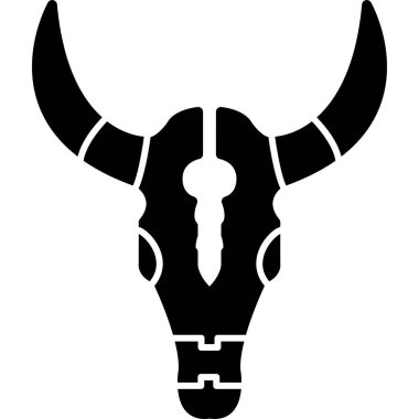 Boğa kafası ikonu. Web için boğa başlı vektör simgesinin basit bir gösterimi