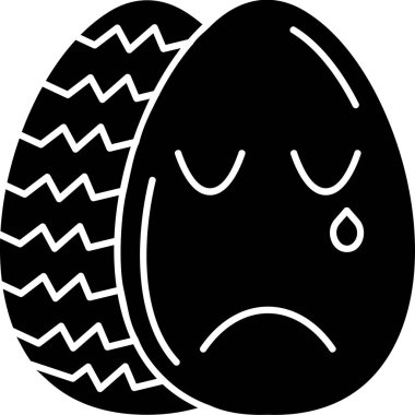 Üzgün karikatür yumurtası ve ağlayan surat