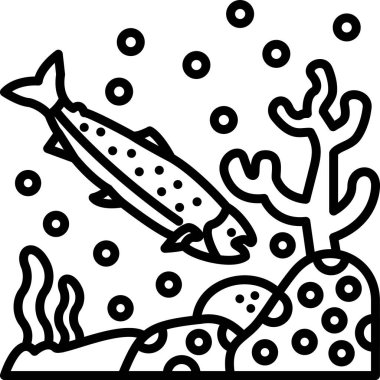 Balık. Web simgesi basit illüstrasyon