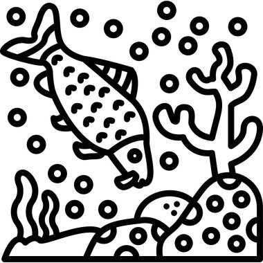 Balık. Web simgesi basit tasarım