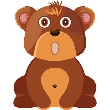 Şirin, çizgi film karakteri kahverengi ayı. vektör illüstrasyonu