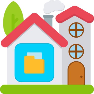 Ev. Web simgesi basit illüstrasyon