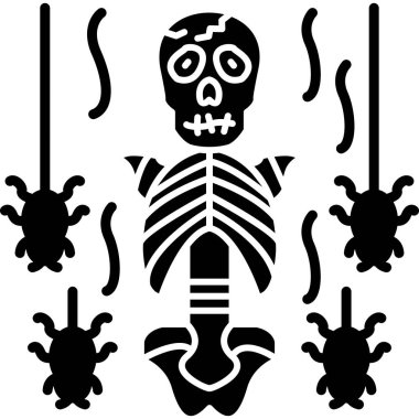iskelet ve kemik simgesi, cadılar bayramı vektörü