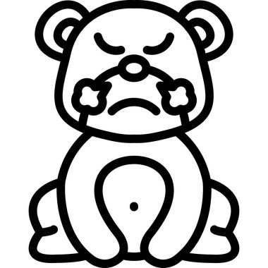 emoticon ifadesi ve vektör illüstrasyonlu ayı emojisi