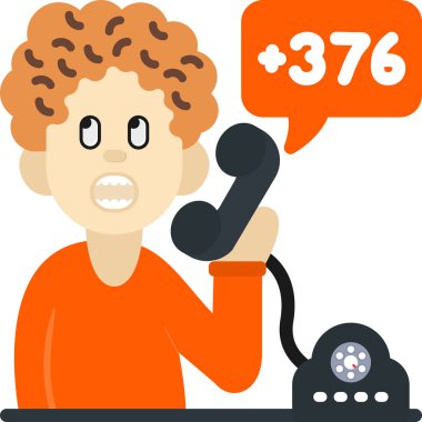 Telefon ve konuşma balonu olan çağrı merkezi adamı