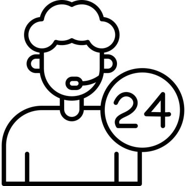 Müşteri hizmeti simgesi, vektör illüstrasyonu