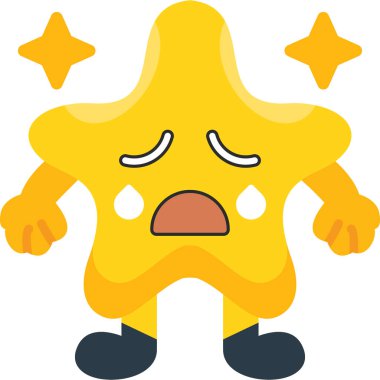 Çizgi film tarzında kızgın yıldız simgesi beyaz arkaplanda izole edildi. Herhangi bir sembol. vektör illüstrasyonu