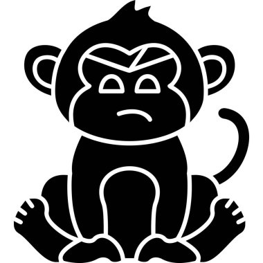 maymun hayvan simgesi katı biçiminde