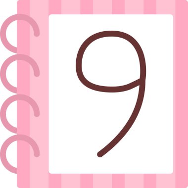 Beyaz arka plan üzerinde 9 sayı