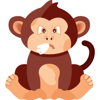 maymun çizgi film ikonu. düz illüstrasyon vektörü