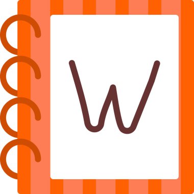 w harfi vektör çizgisi simgesi