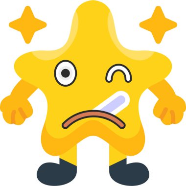 kızgın yıldız simgesi, çizgi film tarzı