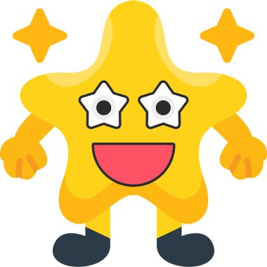 sevimli yıldız duygu simgesi karakteri