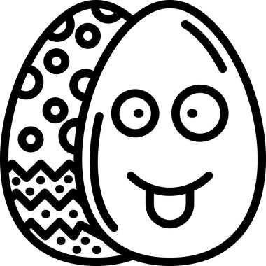 Paskalya yumurtaları simgesi, vektör illüstrasyonu beyaz arkaplanda izole edildi