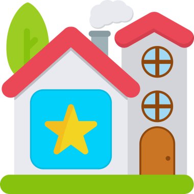 Ev. Web simgesi basit illüstrasyon