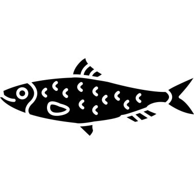 Balık simgesi, basit siyah stil