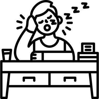 stres uyuyan adam simgesi