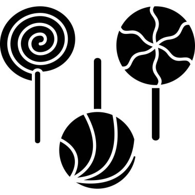Lolipop ikonu. Şekerin, şekerin, lolipopun ve lolipopun vektör çizimi