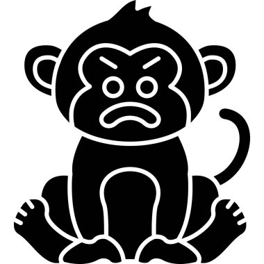 Maymun. Web simgesi basit illüstrasyon