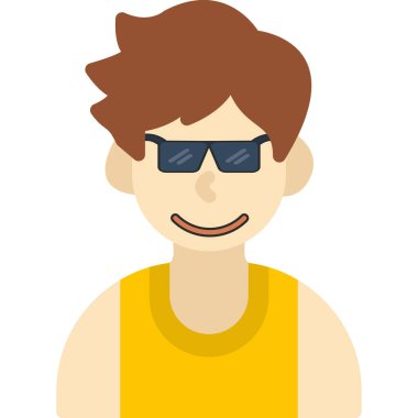 Güneş gözlüğü takan Avatar tasarım vektörü çizimi