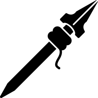 Bıçak ikonu, vektör çizimi. Beyaz arkaplanda siyah siluet