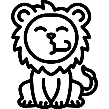 şirin aslan simgesi vektör illüstrasyonu