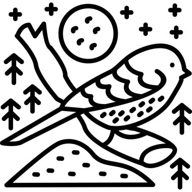 Ormandaki bir adamın ahşap kesim ikonu