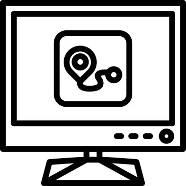 Bilgisayar. Web simgesi basit illüstrasyon