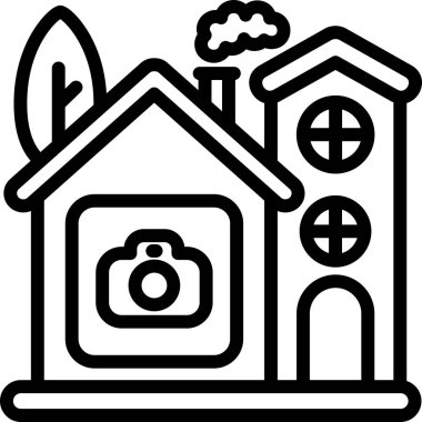 Bina. Web simgesi basit illüstrasyon