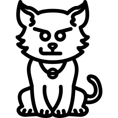 kızgın kedi simgesi vektör illüstrasyonu