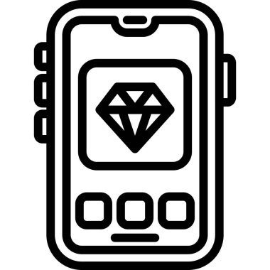 Akıllı telefon. Web simgesi basit illüstrasyon