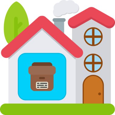 konut simgesini düz biçimde inşa etmek