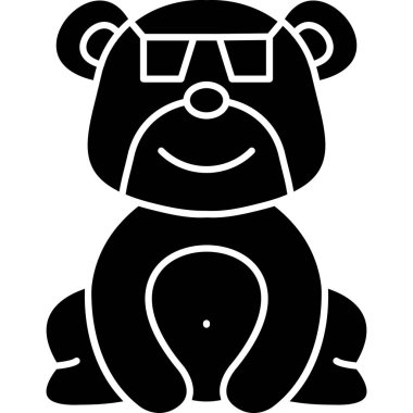 Güneş gözlüklü ayı, illüstrasyon, beyaz arkaplanda vektör