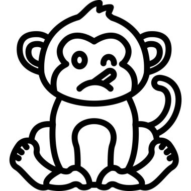 Maymun simgesi, vektör çizim
