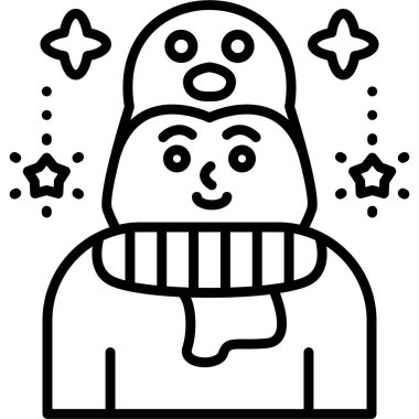 Kış şapka simgesi, anahat stili