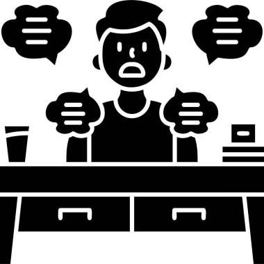 Farklı yemek türlerine sahip insanın vektör illüstrasyonu.