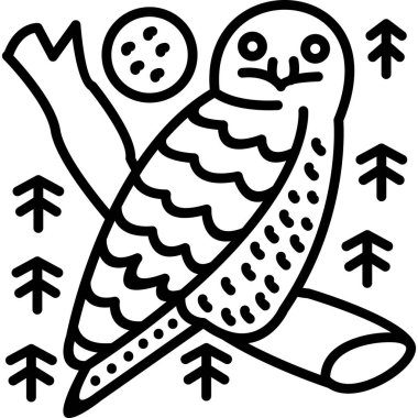 Baykuş simgesi, vektör illüstrasyonu