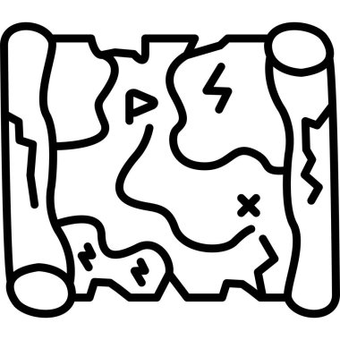 harita konum haritası simgesi ana hat biçiminde