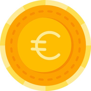 Euro madeni para ikonu. Web için euro sikke vektör simgelerinin basit illüstrasyonu