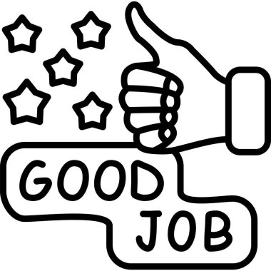 İyi iş ikonu. Web için iyi iş vektör simgelerinin basit illüstrasyonu