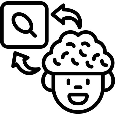 Beyin. Web simgesi basit illüstrasyon