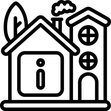 Ev ikonu. Basit resimleme