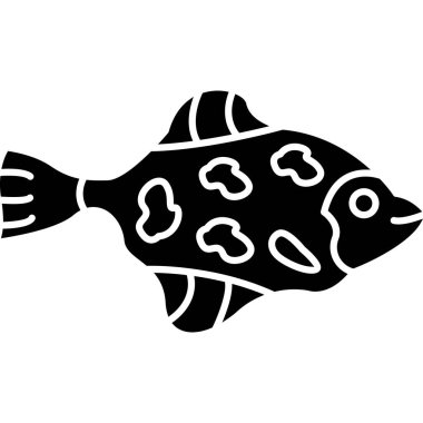 Siyah arkaplanda vektör balık silueti çizimi