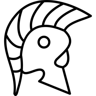 Viking kaskının karikatür çizimi.